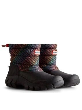 Hunter Intrepid Rainbow Logo Insulated Waterproof Short Boots Women’s Size 11
